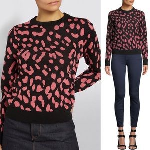 Alice + Olivia Chia pink leopard sweater